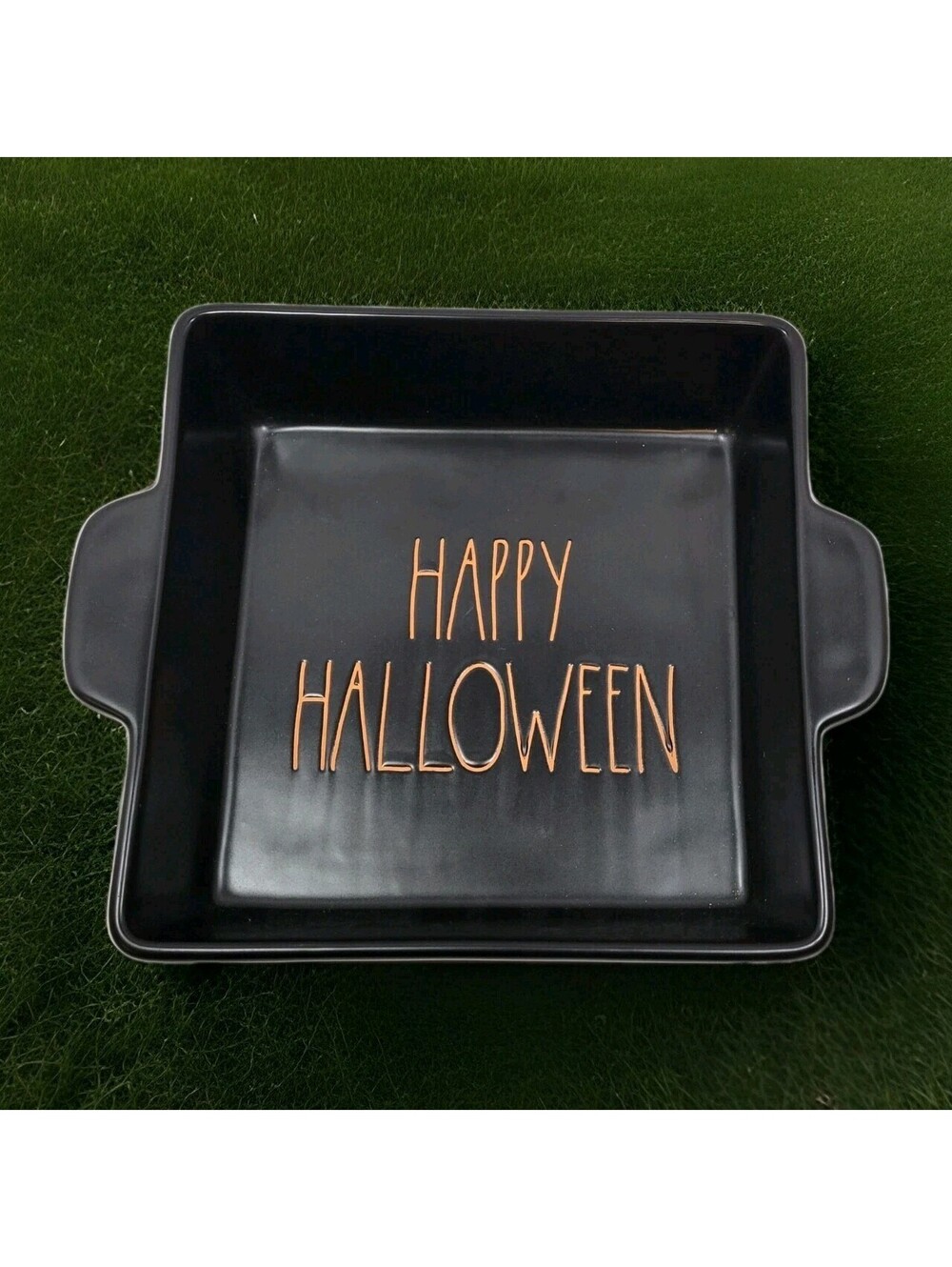 Rae Dunn Black "Happy Halloween" Casserole, Brownie Pan, Baking Dish 9" x 9"